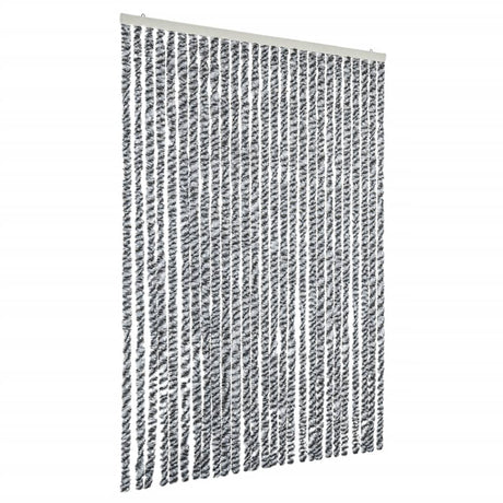 Vidaxx rideau anti-mouches 118x220 cm chenille gris et noir et blanc
