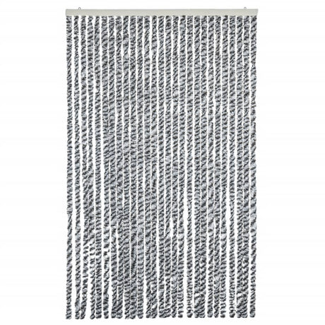 Vidaxx rideau anti-mouches 118x220 cm chenille gris et noir et blanc