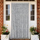 Vidaxx rideau anti-mouches 118x220 cm chenille gris et noir et blanc