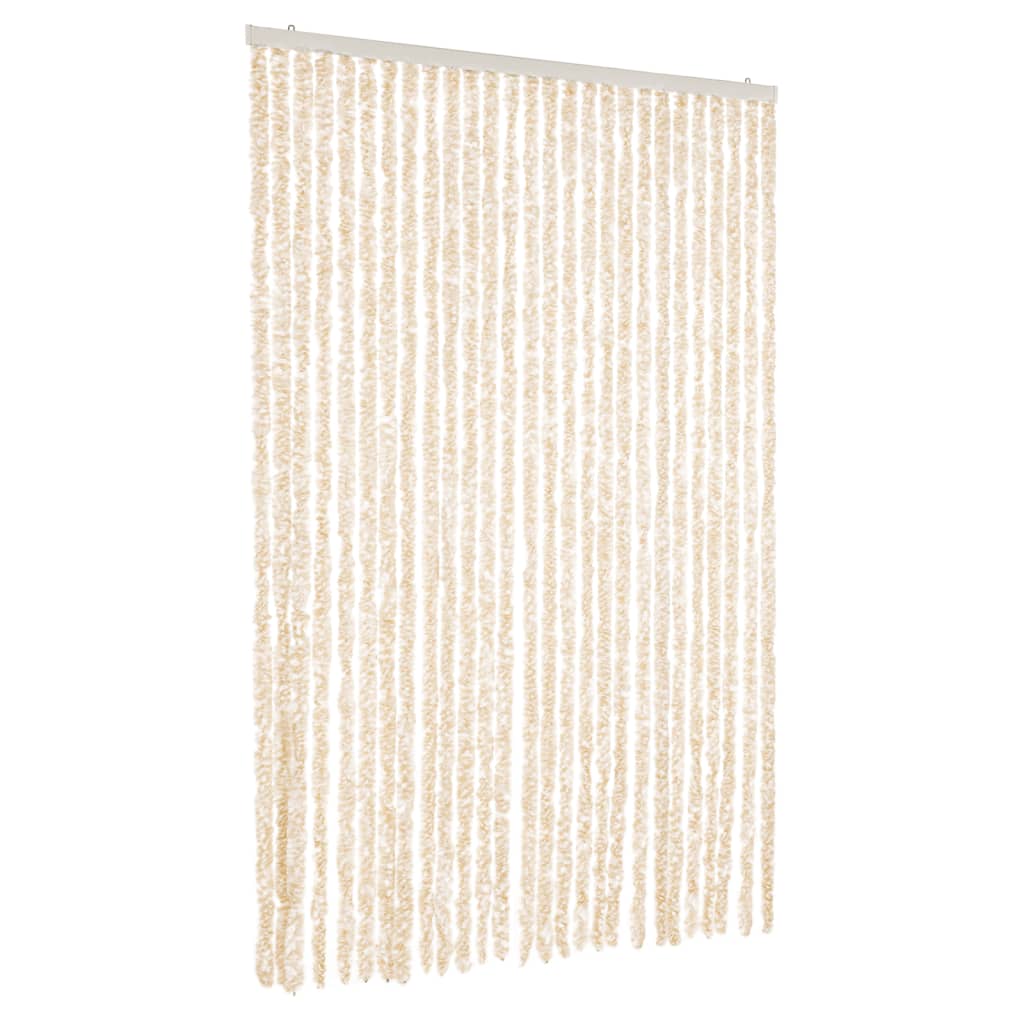 Vidaxl vliegengordijn 118x220 cm chenille beige en wit