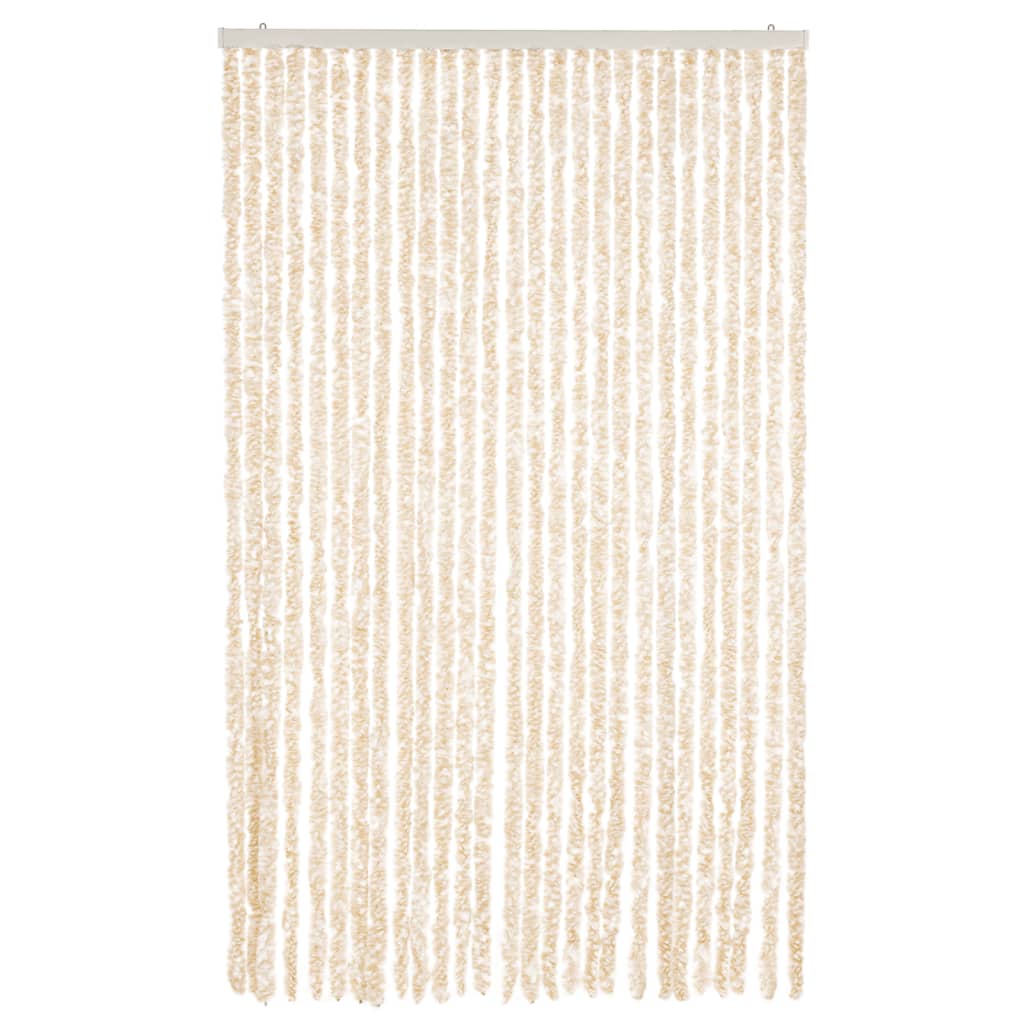 Vidaxx rideau anti-mouches 118x220 cm chenille beige et blanc