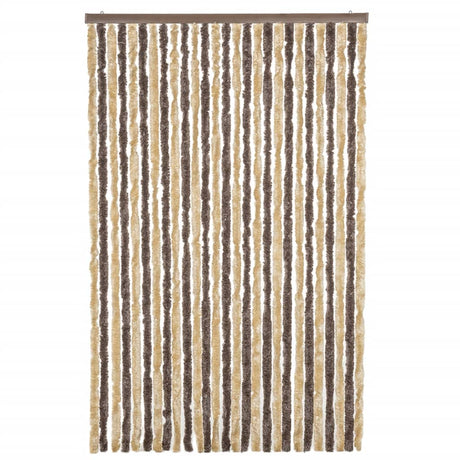 Vidaxx rideau anti-mouches 118x220 cm chenille marron foncé et beige