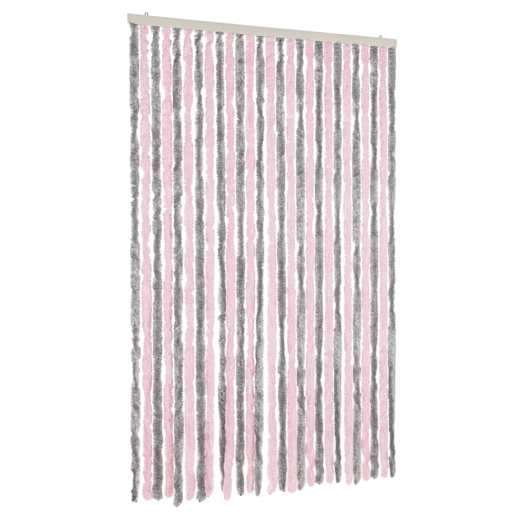 Vidaxx rideau anti-mouches 118x220 cm chenille gris argenté et rose