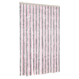 Vidaxx rideau anti-mouches 118x220 cm chenille gris argenté et rose