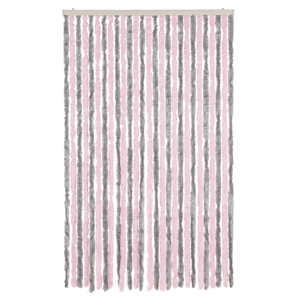 Vidaxx rideau anti-mouches 118x220 cm chenille gris argenté et rose