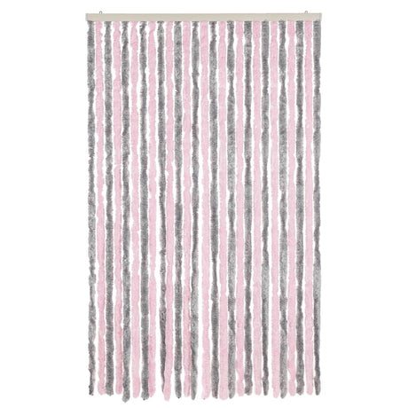 Vidaxx rideau anti-mouches 118x220 cm chenille gris argenté et rose