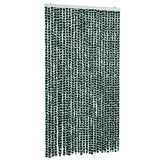 Vidaxl vliegengordijn 118x220 cm chenille groen en wit