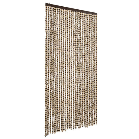 Vidaxx rideau anti-mouches 118x220 cm chenille beige et marron