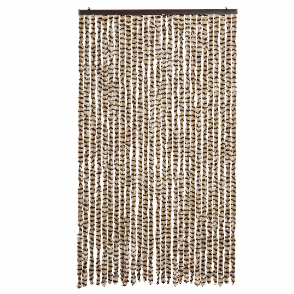 Vidaxx rideau anti-mouches 118x220 cm chenille beige et marron