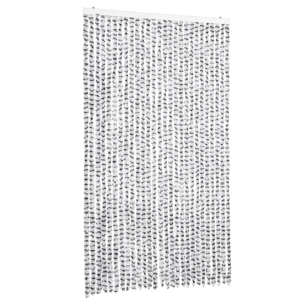 Vidaxx rideau anti-mouches 118x220 cm chenille gris clair et gris foncé