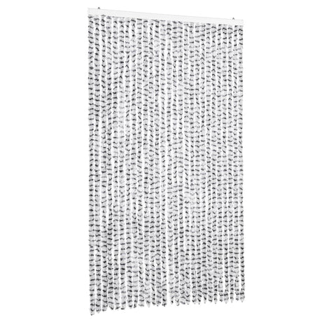 Vidaxx rideau anti-mouches 118x220 cm chenille gris clair et gris foncé
