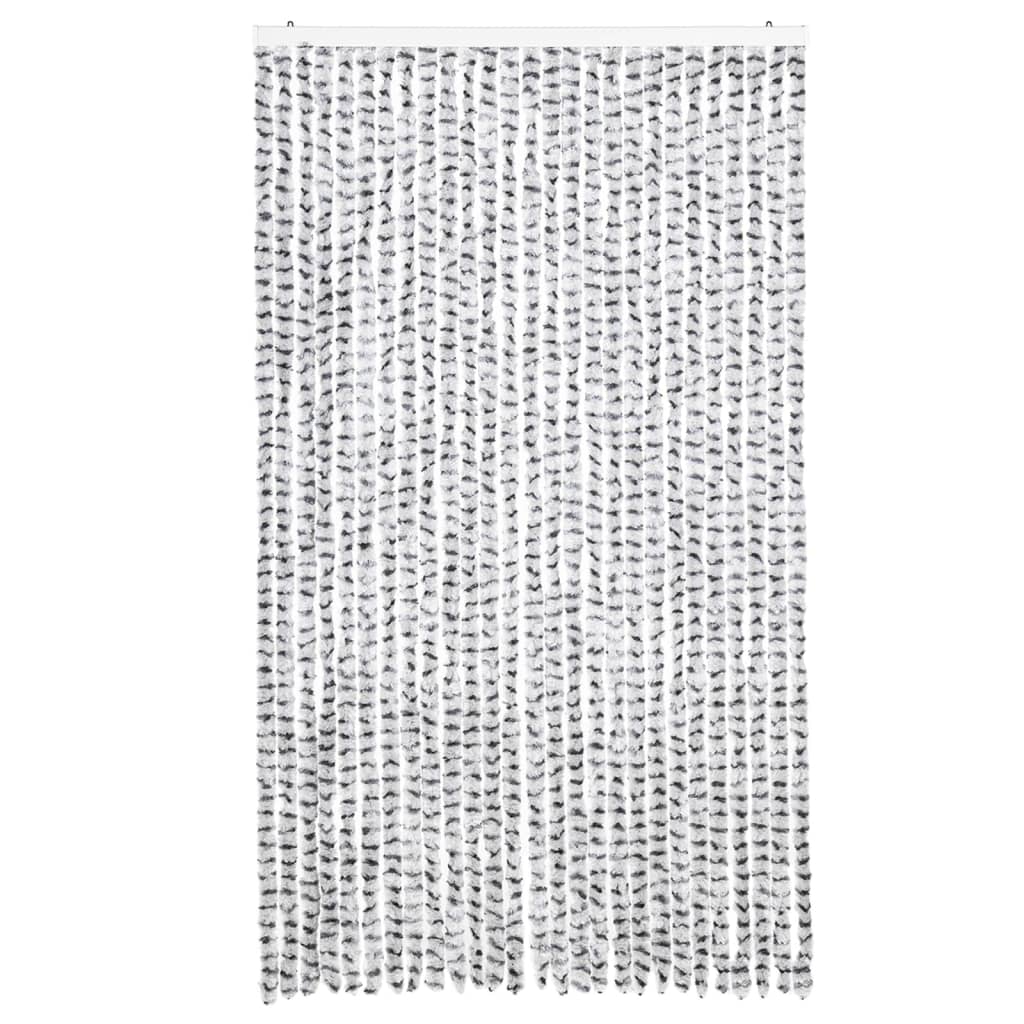 Vidaxx rideau anti-mouches 118x220 cm chenille gris clair et gris foncé