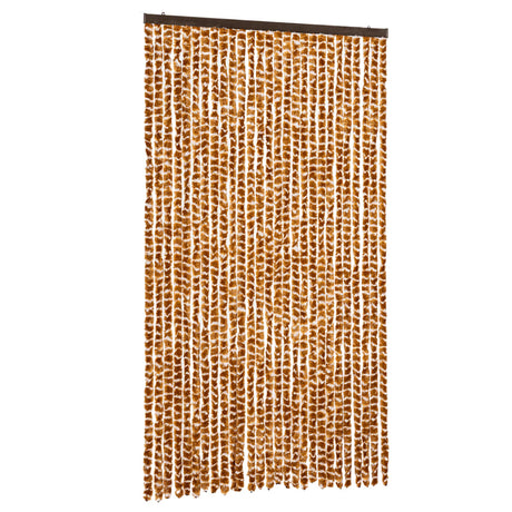 Vidaxx rideau anti-mouches 118x220 cm chenille ocre et blanc