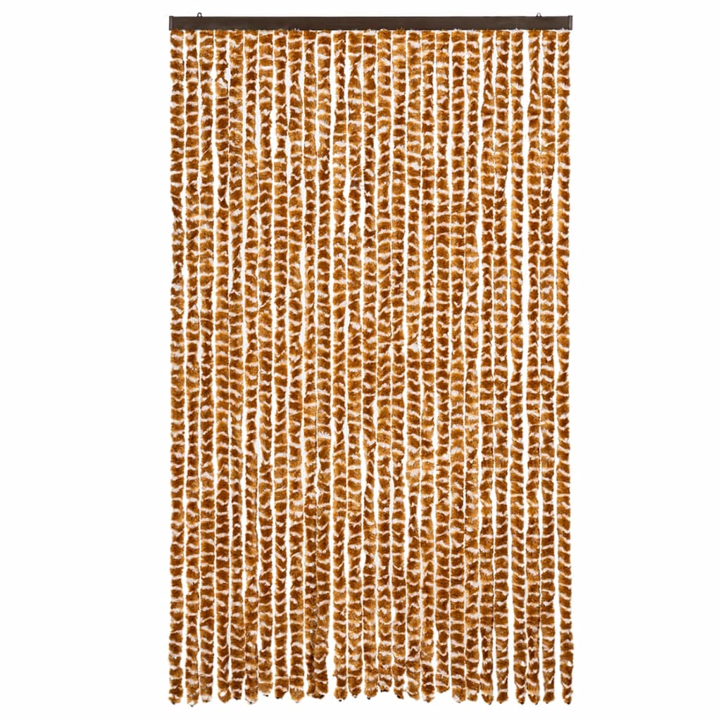 Vidaxx rideau anti-mouches 118x220 cm chenille ocre et blanc