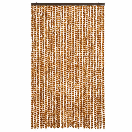 Vidaxx rideau anti-mouches 118x220 cm chenille ocre et blanc