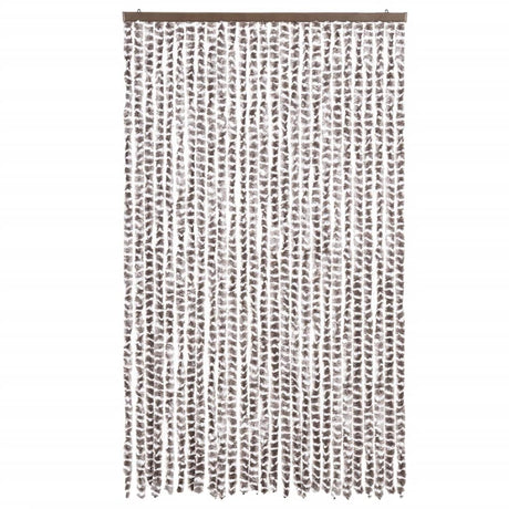 Vidaxx rideau anti-mouches 118x220 cm chenille taupe et blanc