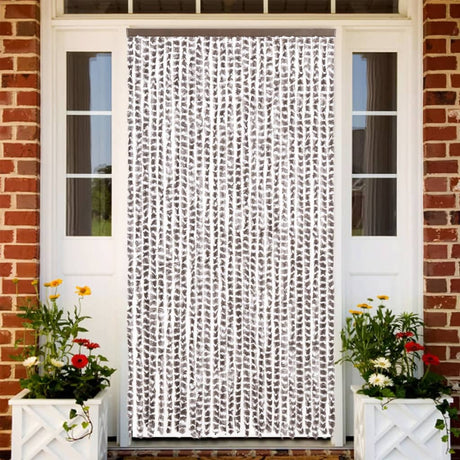 Vidaxx rideau anti-mouches 118x220 cm chenille taupe et blanc
