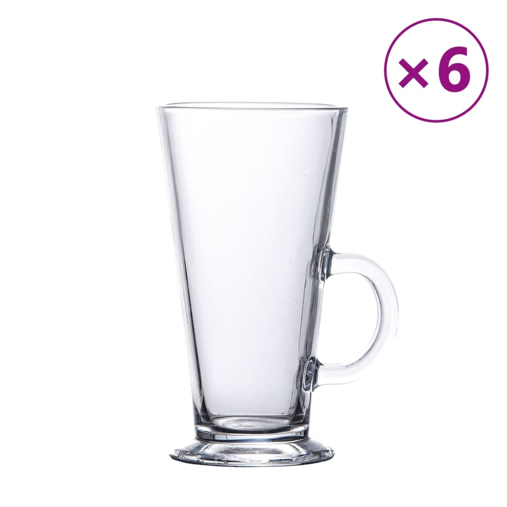 VidaXL verres à latte avec anse 6 pièces 250 ml