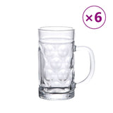 VidaXL chopes à bière avec poignée 6 pcs 500 ml verre