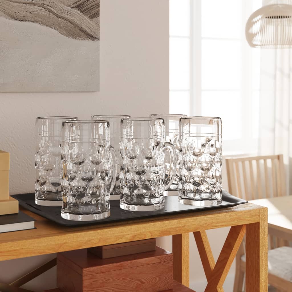 VidaXL chopes à bière avec poignée 6 pcs 500 ml verre