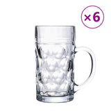 VidaXL chopes à bière avec poignée 6 pièces 1000 ml verre