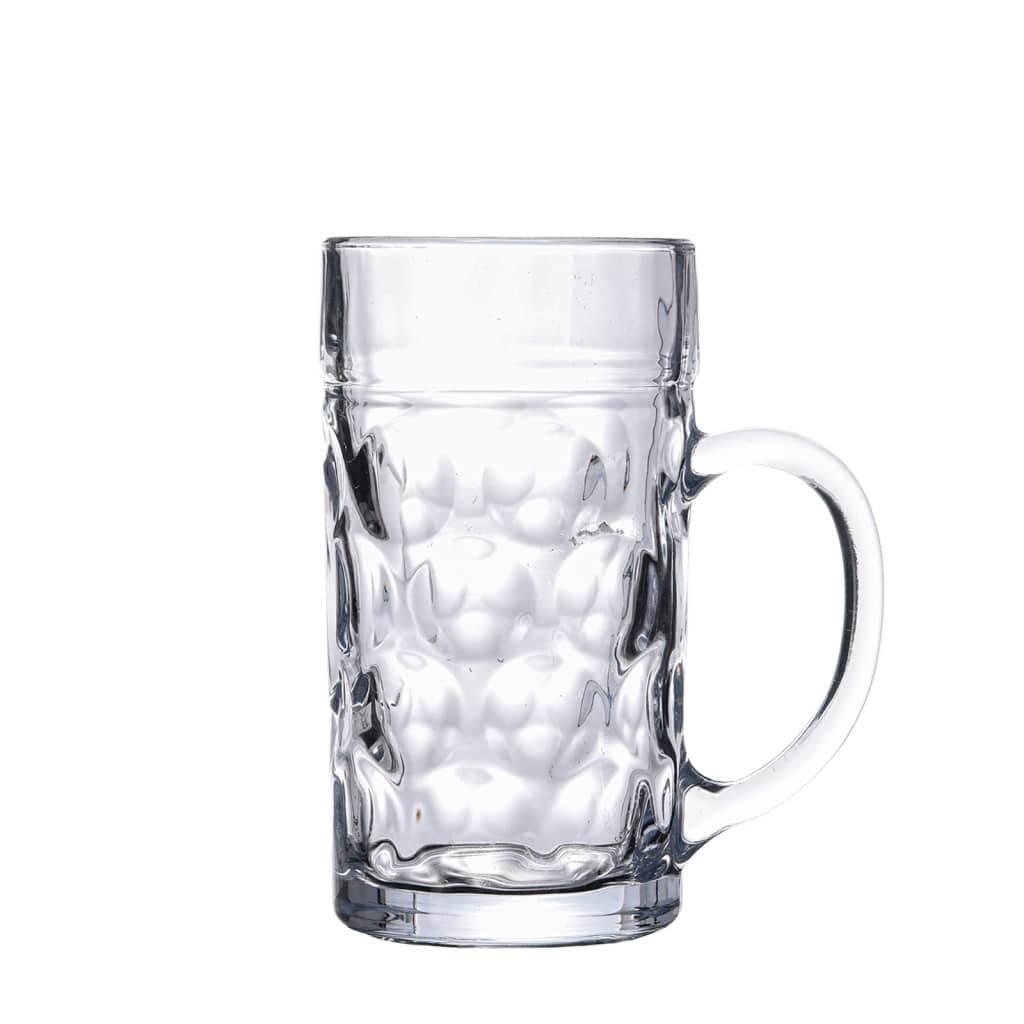 VidaXL chopes à bière avec poignée 6 pièces 1000 ml verre
