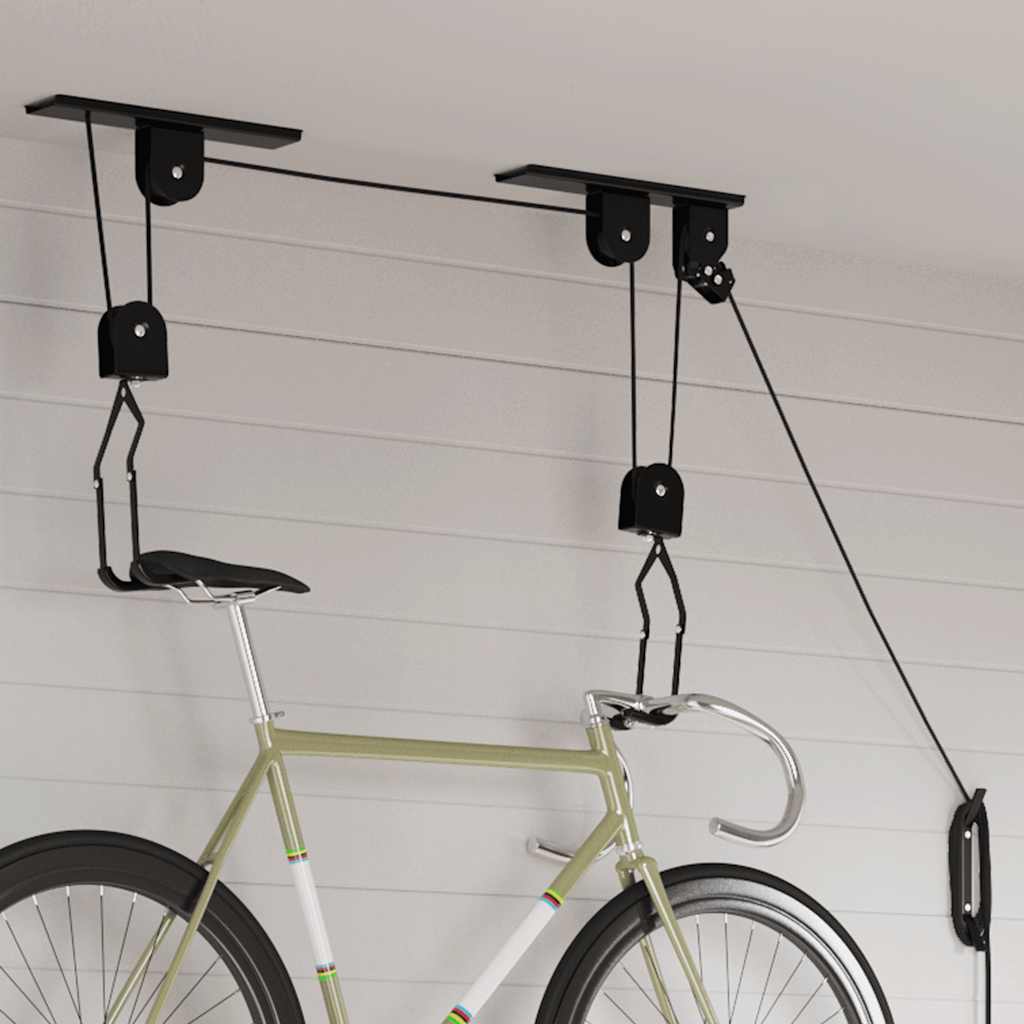 Vidaxxl palans à vélo avec montage au plafond 2 pcs 20 kg