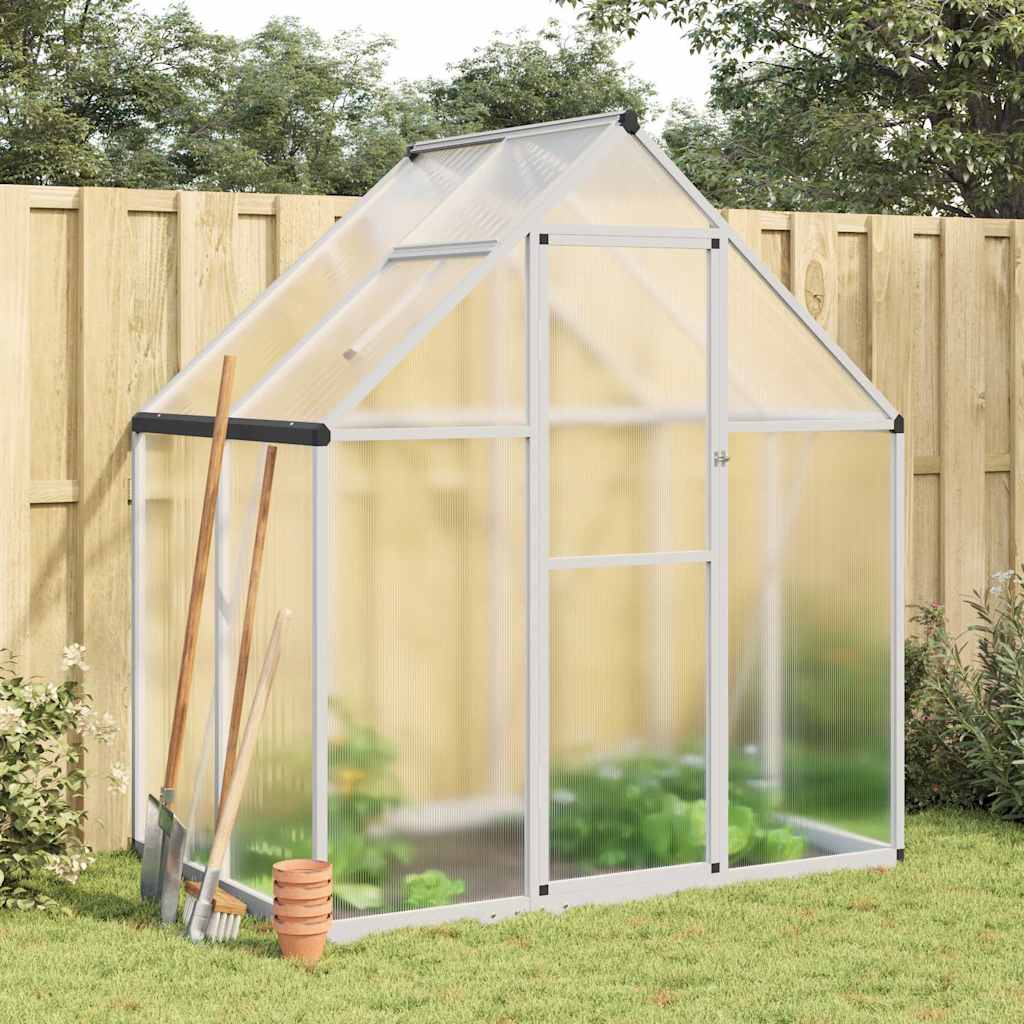 Vidaxxl serre de jardin avec cadre de base 169x114x195 cm aluminium argenté
