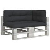 VidaXL coussins de palette 3 pcs tissu noir