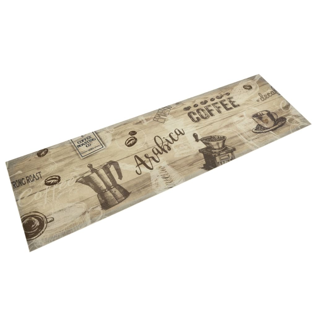 Vidaxx tapis de cuisine lavable imprimé café 45x150 cm velours marron