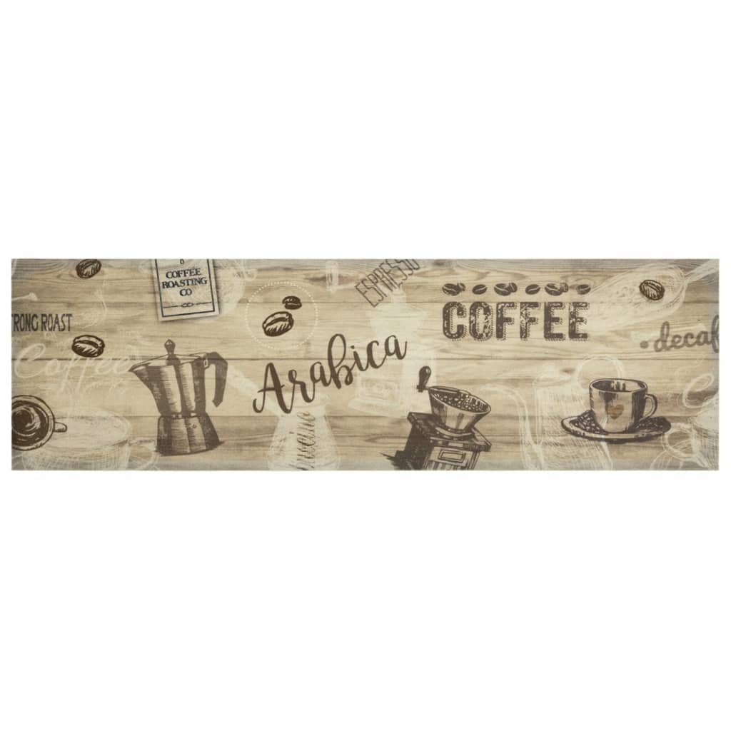 Vidaxx tapis de cuisine lavable imprimé café 45x150 cm velours marron