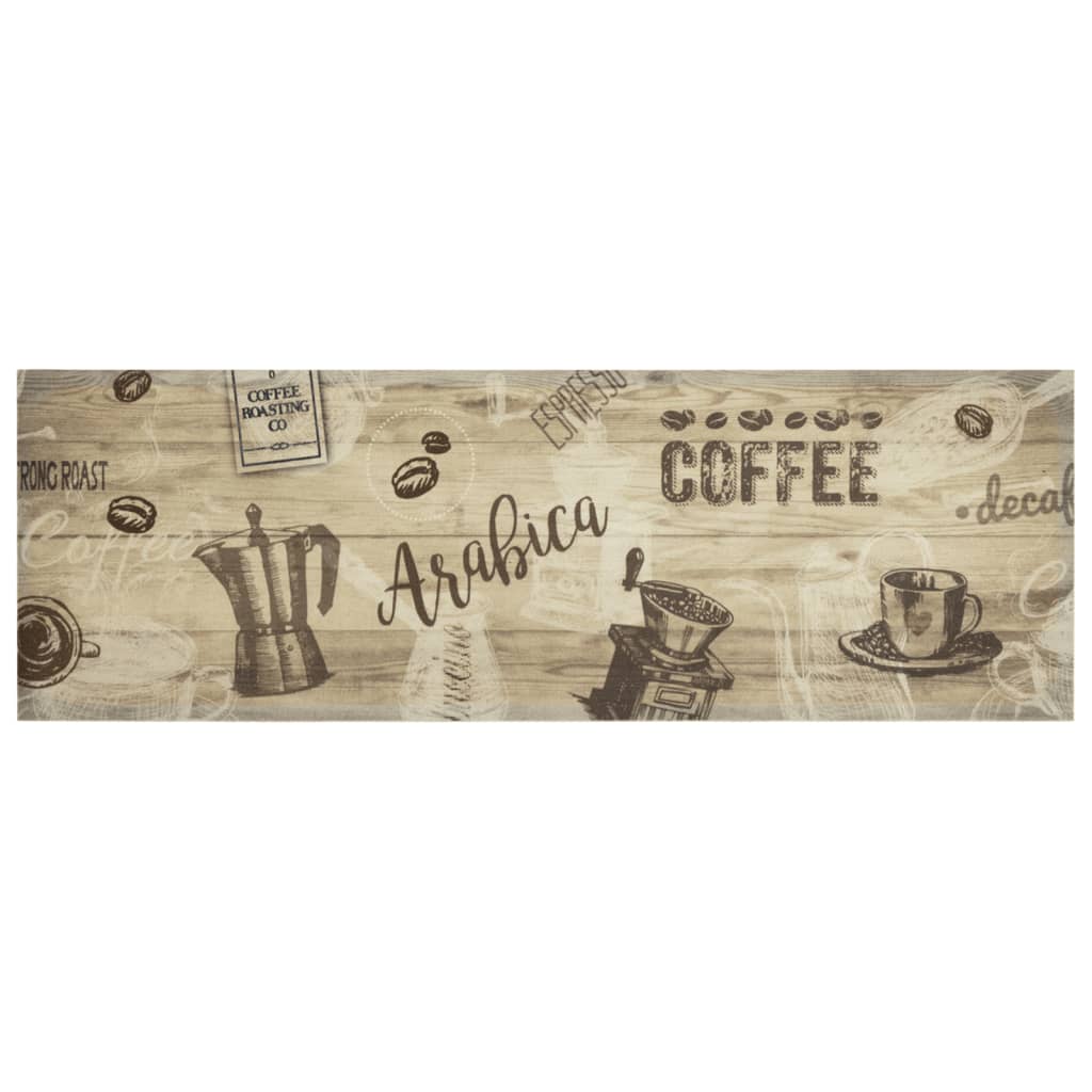 Vidaxx tapis de cuisine lavable imprimé café 60x180 cm velours marron