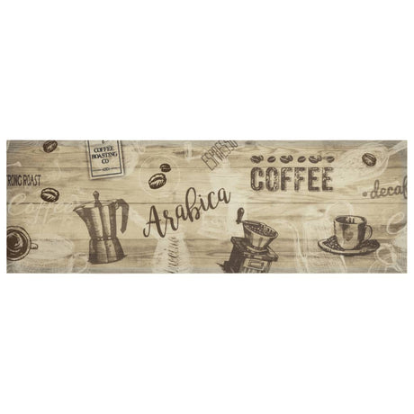 Vidaxx tapis de cuisine lavable imprimé café 60x180 cm velours marron