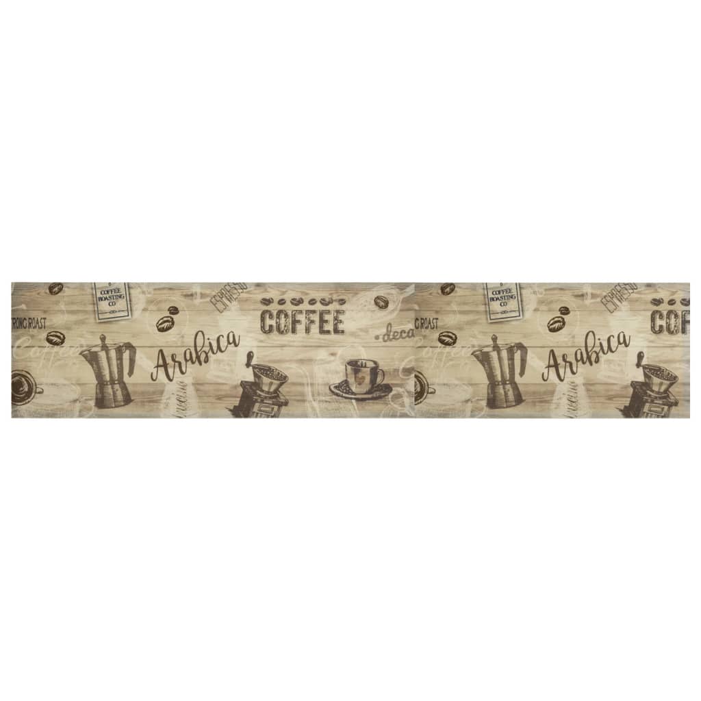 Vidaxx tapis de cuisine lavable imprimé café 60x300 cm velours marron