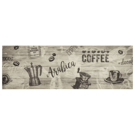 Vidaxx tapis de cuisine lavable imprimé café 60x180 cm velours gris
