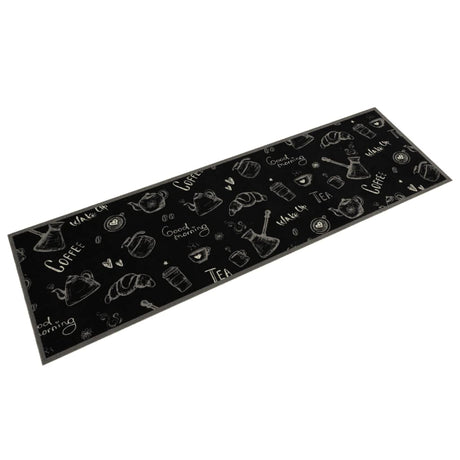 Vidaxx tapis de cuisine lavable imprimé du matin 45x150 cm velours noir