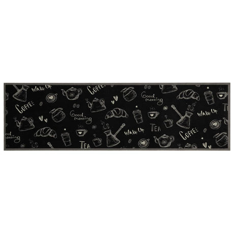 Vidaxx tapis de cuisine lavable imprimé du matin 45x150 cm velours noir