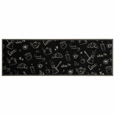 Vidaxx tapis de cuisine lavable imprimé du matin 60x180 cm velours noir