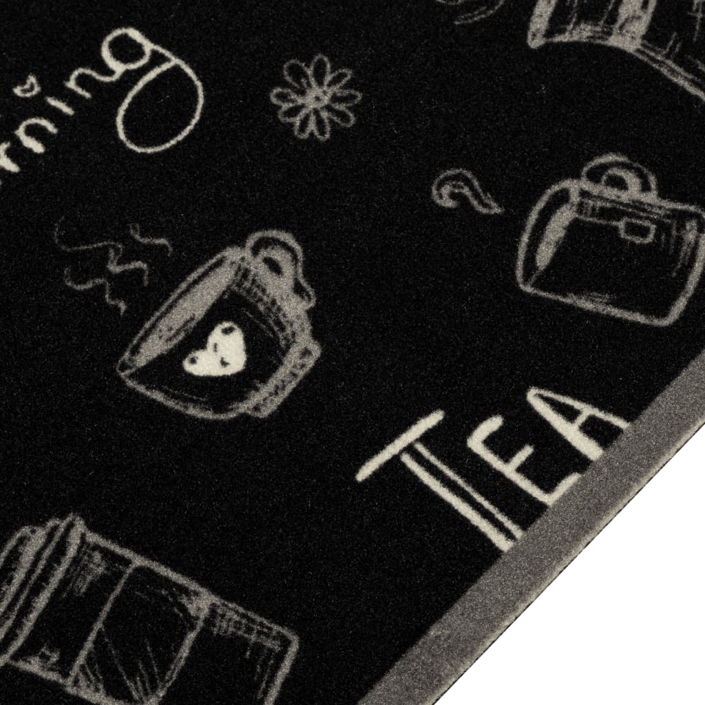 Vidaxx tapis de cuisine lavable imprimé du matin 60x180 cm velours noir