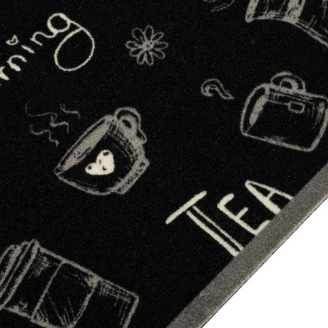 Vidaxx tapis de cuisine lavable imprimé du matin 60x180 cm velours noir