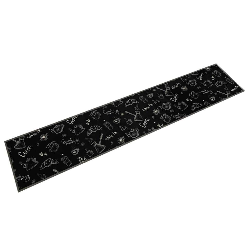 Vidaxx tapis de cuisine lavable imprimé du matin 60x300 cm velours noir
