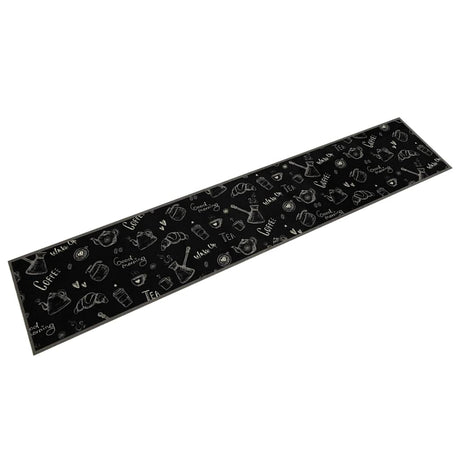Vidaxx tapis de cuisine lavable imprimé du matin 60x300 cm velours noir