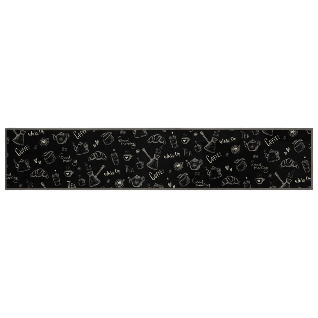 Vidaxx tapis de cuisine lavable imprimé du matin 60x300 cm velours noir