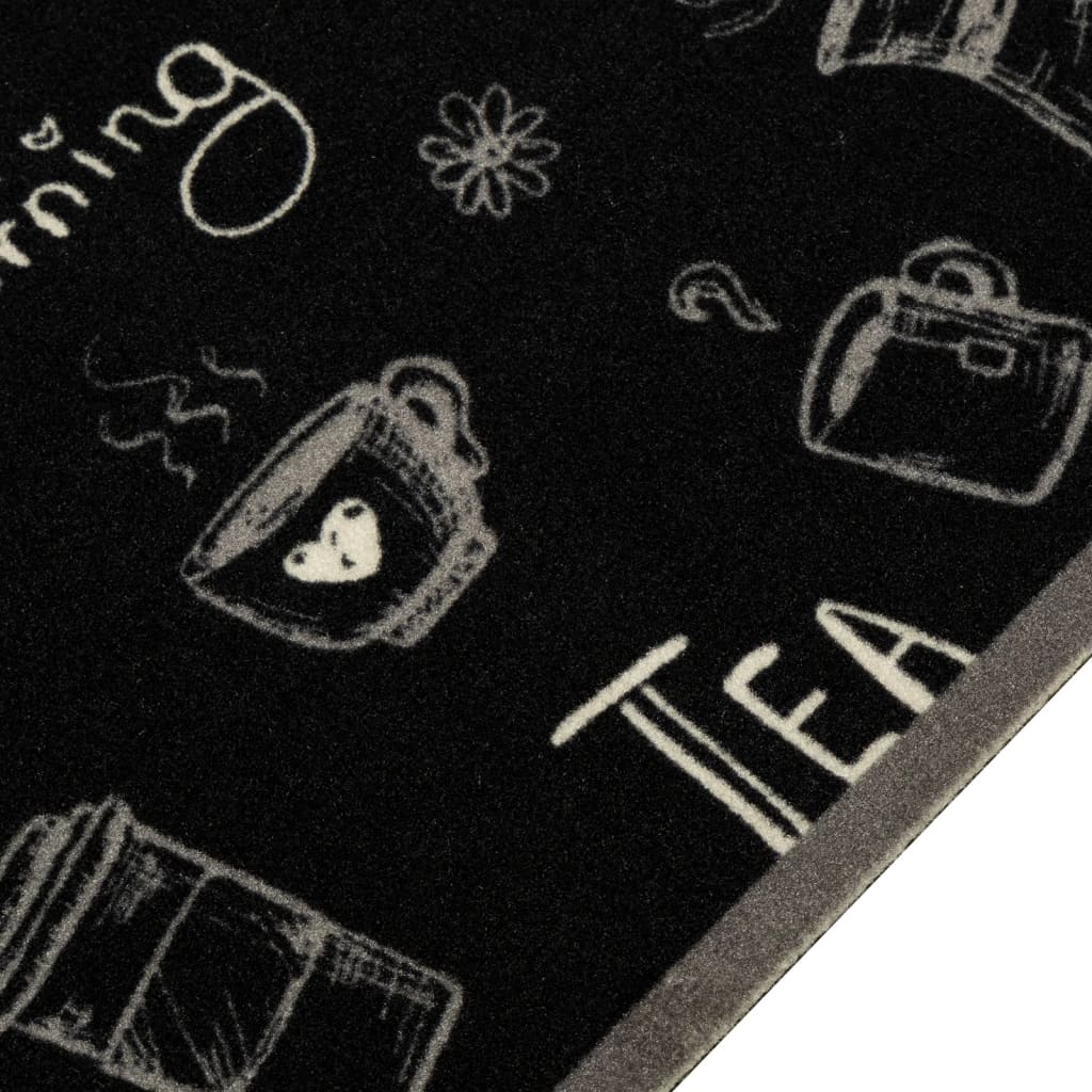 Vidaxx tapis de cuisine lavable imprimé du matin 60x300 cm velours noir