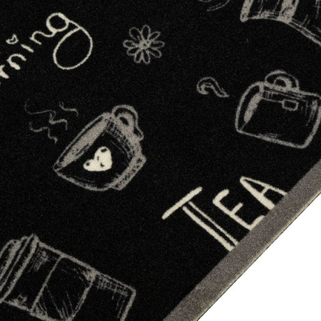 Vidaxx tapis de cuisine lavable imprimé du matin 60x300 cm velours noir