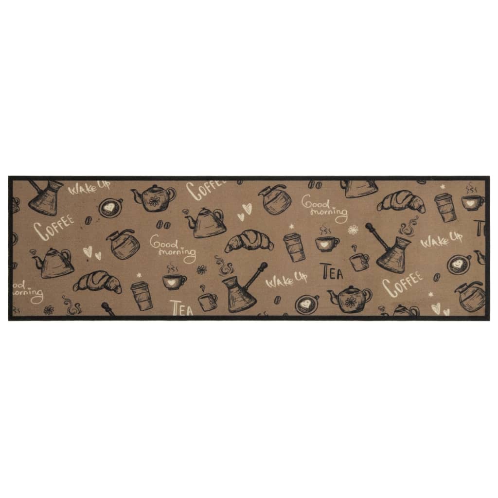 Vidaxx tapis de cuisine lavable imprimé du matin 45x150 cm velours marron