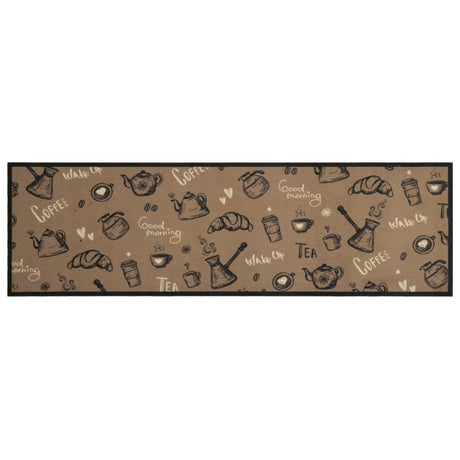 Vidaxx tapis de cuisine lavable imprimé du matin 45x150 cm velours marron