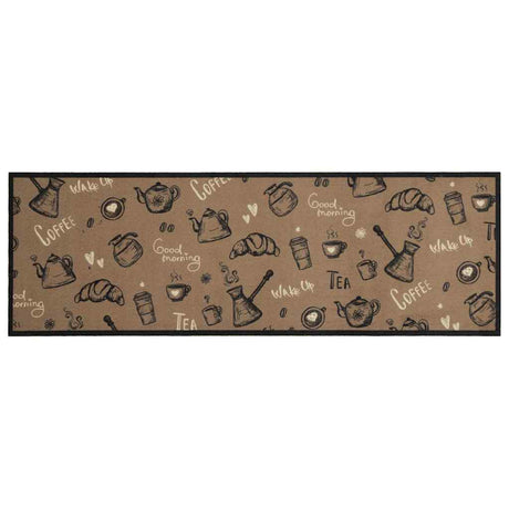 Vidaxx tapis de cuisine lavable imprimé du matin 60x180 cm velours marron