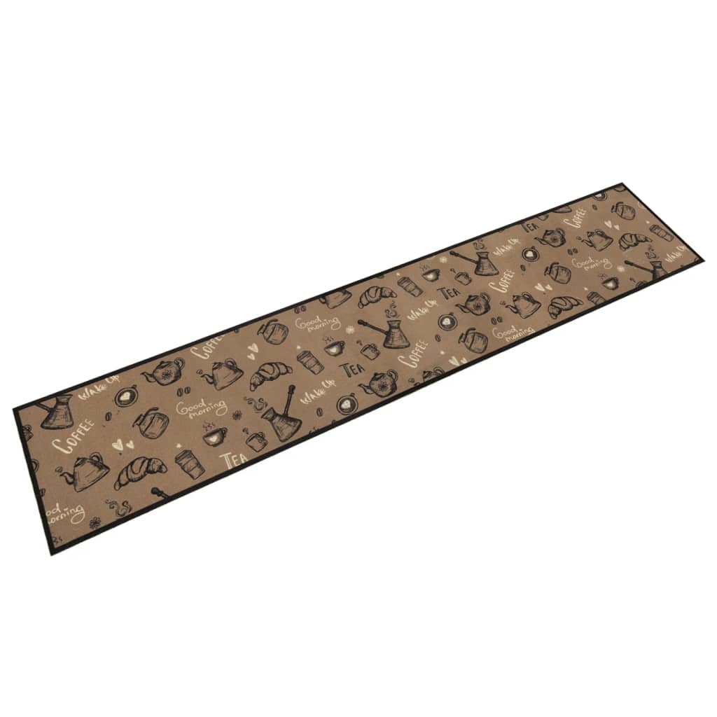 Vidaxx tapis de cuisine lavable imprimé du matin 60x300 cm velours marron