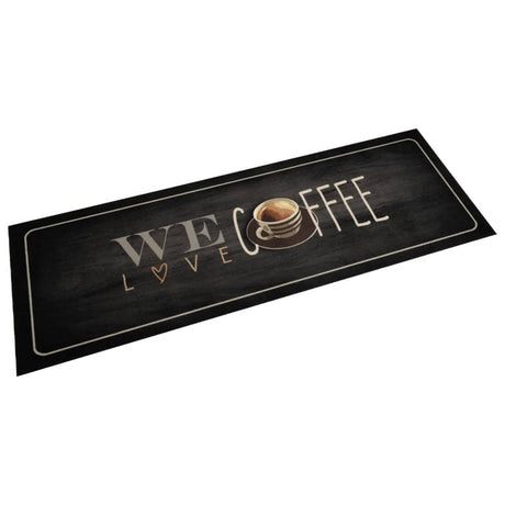Vidaxx tapis de cuisine lavable texte café 60x180 cm velours